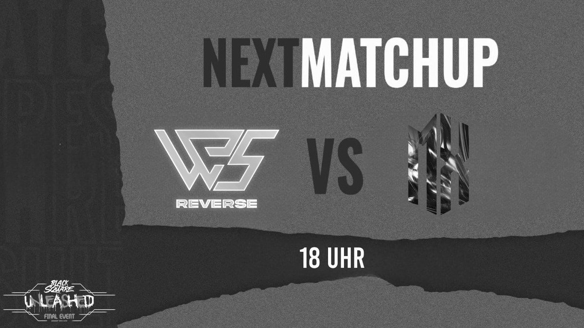 BLACKSQUAREgg Unleashed Final Event

In wenigen Minuten starten wir mit unserem 1. Match, Final Event von <a href="/blacksquare/">blacksquare</a>
twitch.tv/blacksquaregg 

Im 1. Match treffen wir auf die Männer von WeSports Team Reverse

Auf ein Spannendes Match!
