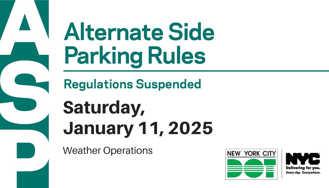 NYC DOT on X: “Alternate Side Parking @NYCASP regulations will be