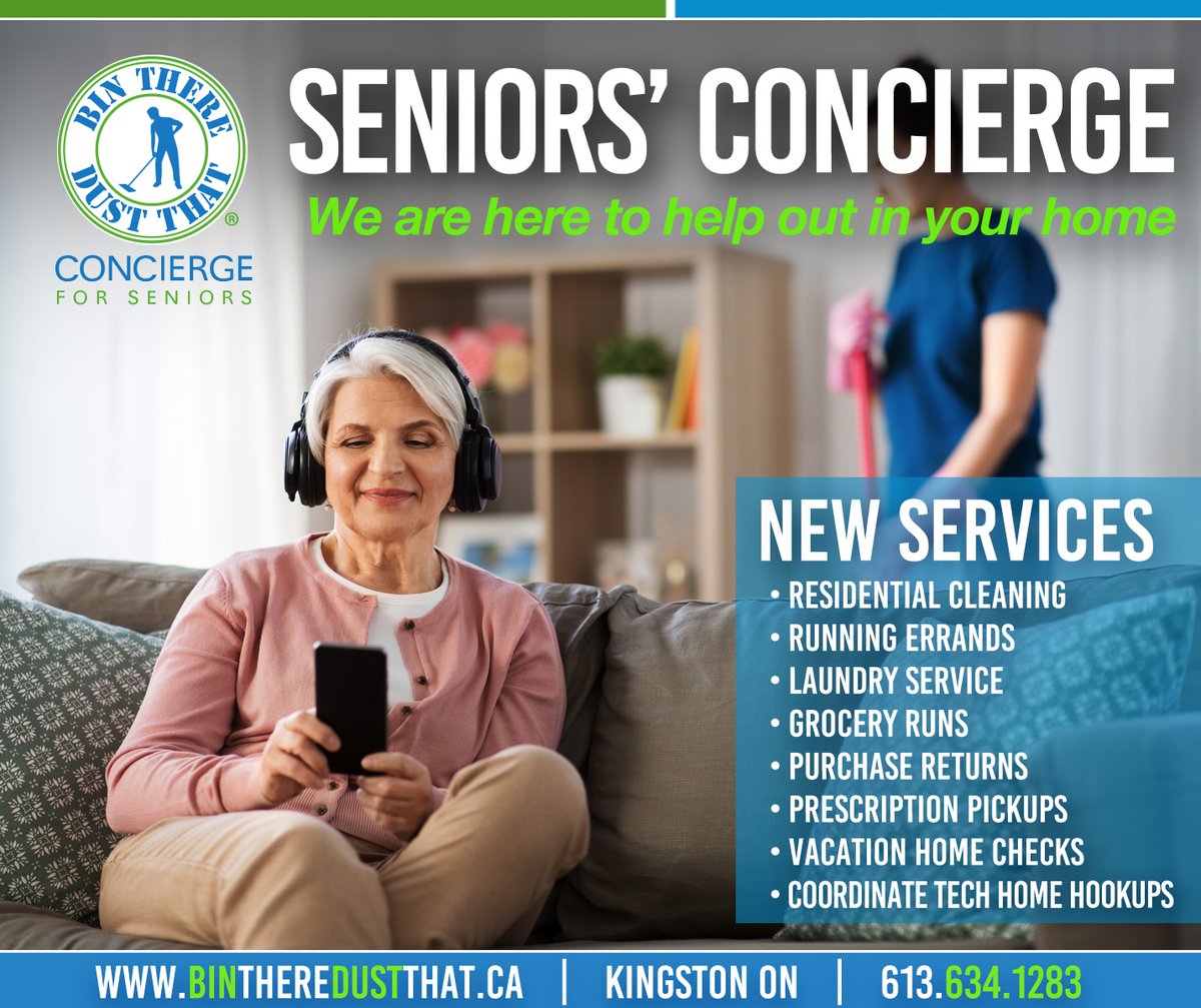 SENIORS' CONCIERGE: new residential concierge services for #ygk senior citizens.   We know challenges faced in everyday lives: tasks too physically difficult, or needing completed while traveling, or jobs for seniors who are too busy enjoying retirement.

bintheredustthat.ca/seniors-concie…