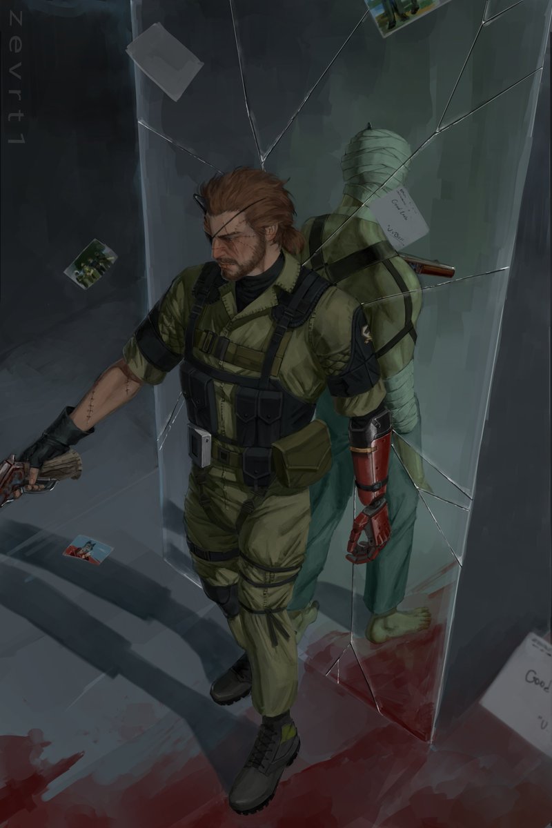 Nippemeow's tweet image. This game filled my spotify playlist with a lot of dramatic music uh #MetalGearSolid #fanart