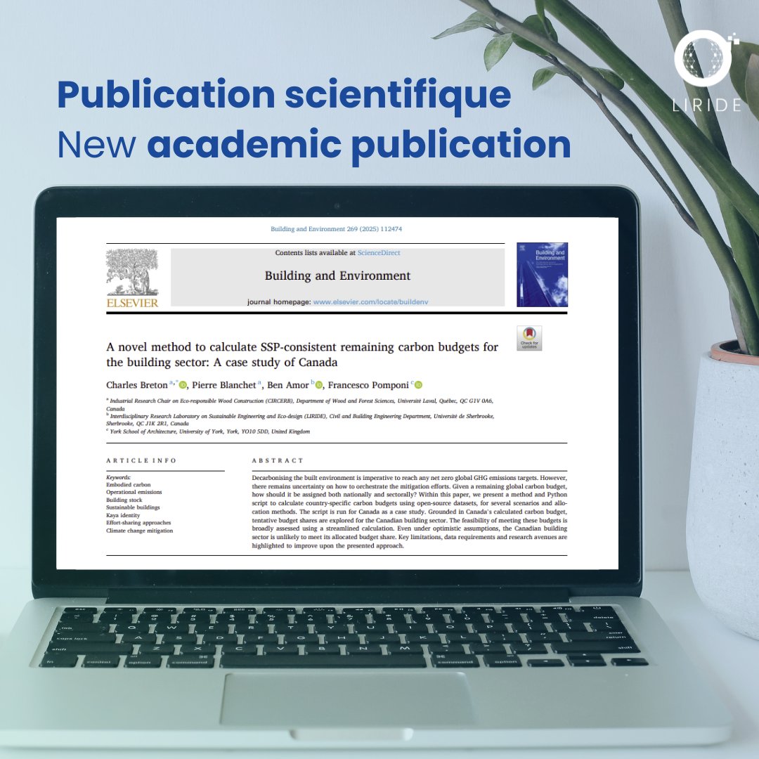 New paper published in <a href="/BNEJournal/">Building and Environment</a>.
<a href="/CIRCERB/">CIRCERB</a> <a href="/LIRIDE_UdeS/">LIRIDE_USherbrooke</a> York School of Architecture
👇
sciencedirect.com/science/articl…