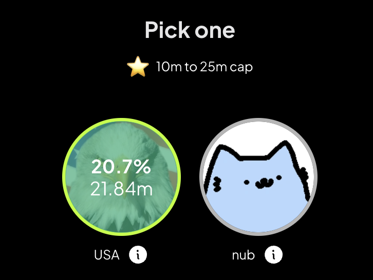 fantasy_top_'s tweet photo. NEW in Coin Rush: You can now view the market cap and 24-hour performance of each coin.

Leverage this data to turn your $5 bet into $400 and claim the top spot on the leaderboard! 👑