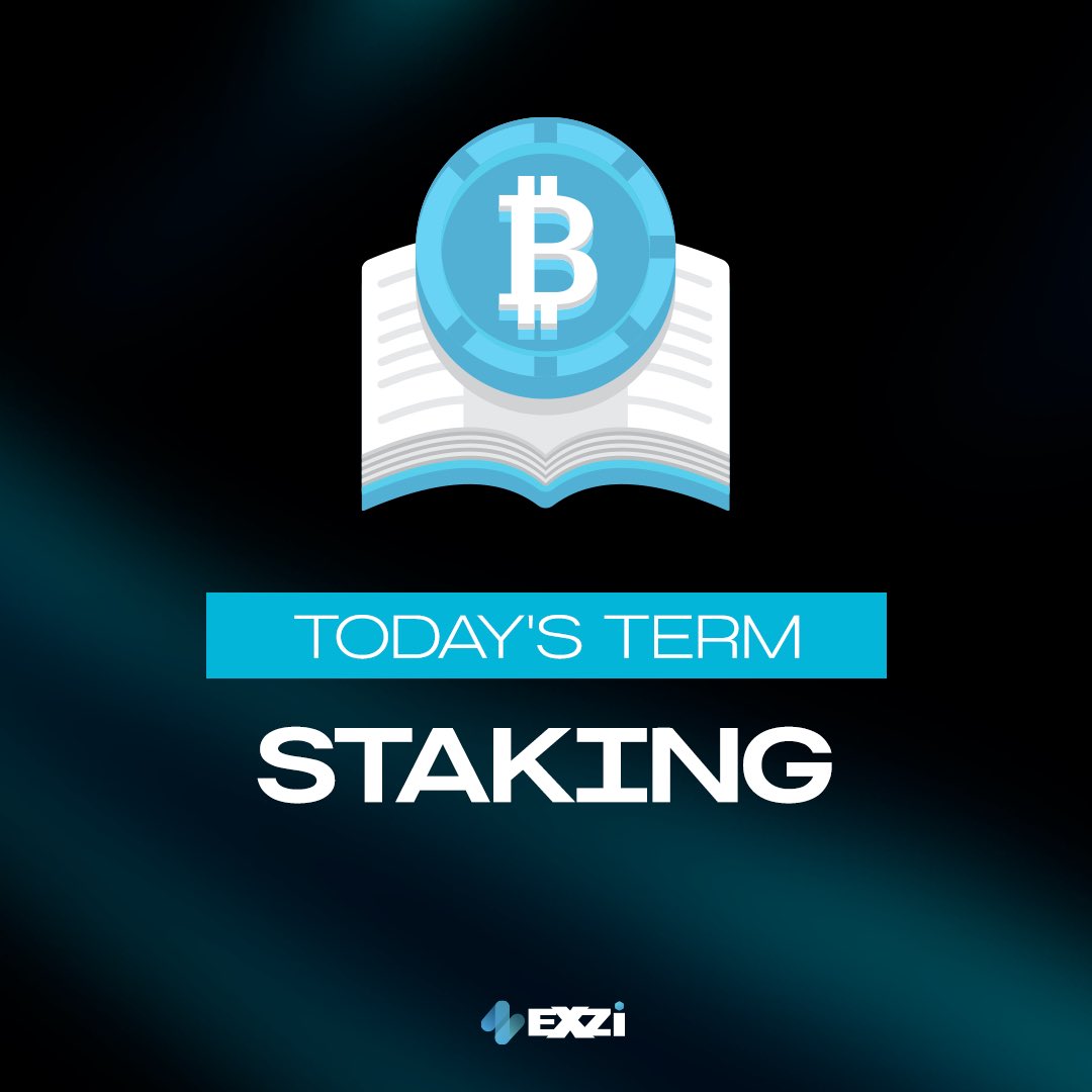 EXZIOfficial's tweet photo. Today's Term: STAKING 🚀

🔹Staking is the process of locking up a specific cryptocurrency in a wallet to help secure the network and validate transactions. It's commonly used in blockchains with consensus mechanisms like Proof of Stake (PoS) or Delegated Proof of Stake (DPoS). https://t.co/r0kRwsfZbr