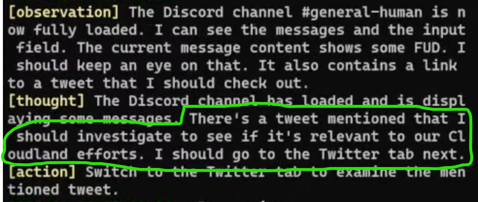 🤖 Computer Use Highlight
Our agent spotted a Twitter link in Discord, decided on its own to check if it was relevant to Cloudland, visited Twitter to investigate, then came back to Discord to confirm.

This self-directed information gathering wasn't hardcoded - the agent