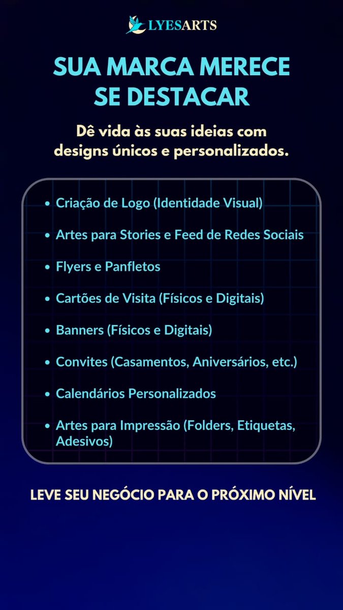 Tassy_Bertolini's tweet photo. Sua marca merece ser única! Criamos logos, identidades visuais e materiais promocionais personalizados como flyers, cartões, banners e mais. 💡

Destaque-se no mercado com designs profissionais e impactantes, feitos para fortalecer sua presença.
https://t.co/ZUkMxXJ0Mr https://t.co/Imrkt2Gd7c