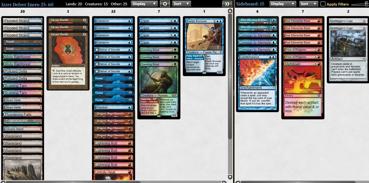 First legacy 5-0, mtggoldfish.com/deck/6856879#p…

A lot of budget options, like 2 shocklands, urza's bauble, no dismember or FON, but it didnt felt wrong at all.

Strong deck vs combos, nadu, mono red and general meta.