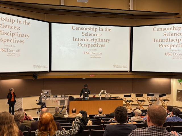 CESR (@cesrusc) on Twitter photo Our Censorship in the Sciences conference has begun! After intros from <a href="/PsychRabble/">The Dark Fiddling Pirate Jussim</a> and organizer Anna Krylov, <a href="/jon_rauch/">Now JonRauch on 🦋</a> is giving the keynote address on The War on Truth. Also thanks to <a href="/USCPolFuture/">USC Center for the Political Future</a> Our Censorship in the Sciences conference has begun! After intros from <a href="/PsychRabble/">The Dark Fiddling Pirate Jussim</a> and organizer Anna Krylov, <a href="/jon_rauch/">Now JonRauch on 🦋</a> is giving the keynote address on The War on Truth. Also thanks to <a href="/USCPolFuture/">USC Center for the Political Future</a>