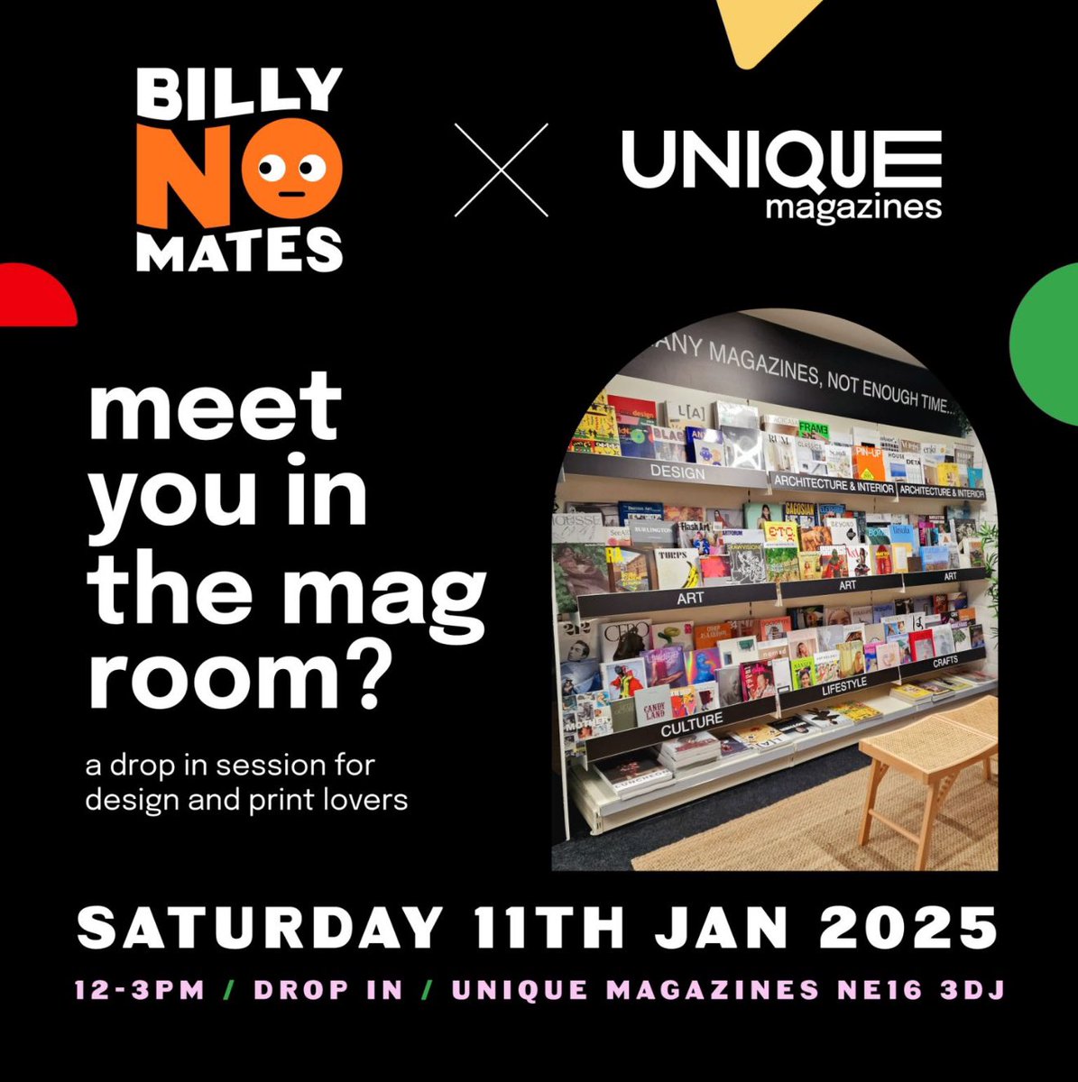Design and print lovers - who’s coming to sniff some print with us tomorrow? Our idea of a perfect day out 🧡 This drop-in visit to local independent mag shop Unique Magazines in Newcastle, is open 12-3. See you there? 👀 Book: eventbrite.co.uk/e/meet-you-in-…