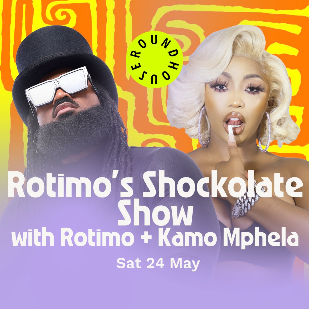 RoundhouseLDN's tweet image. Just announced📢 Nigerian Afrobeats star @RotimoOfficial headlines his Shockolate Show this May with special guest, platinum-selling Amapiano sensation @Kamo_mphelaxx 🔥
Tickets on sale Fri 31 Jan at 10am!
🔗 t.ly/CBTz9