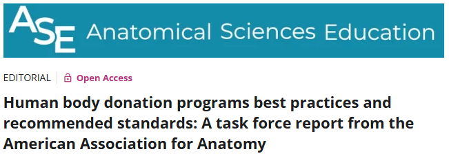 Joy Y. Balta (@joybalta) on Twitter photo If you're looking for the highest ethical standards for whole-body donation, here's a great resource for you.
I am grateful for all the hard work and dedication of all the co-authors over the years, and the support from all members of the <a href="/AnatomyOrg/">American Association for Anatomy</a>.
anatomypubs.onlinelibrary.wiley.com/doi/full/10.10… If you're looking for the highest ethical standards for whole-body donation, here's a great resource for you.
I am grateful for all the hard work and dedication of all the co-authors over the years, and the support from all members of the <a href="/AnatomyOrg/">American Association for Anatomy</a>.
anatomypubs.onlinelibrary.wiley.com/doi/full/10.10…