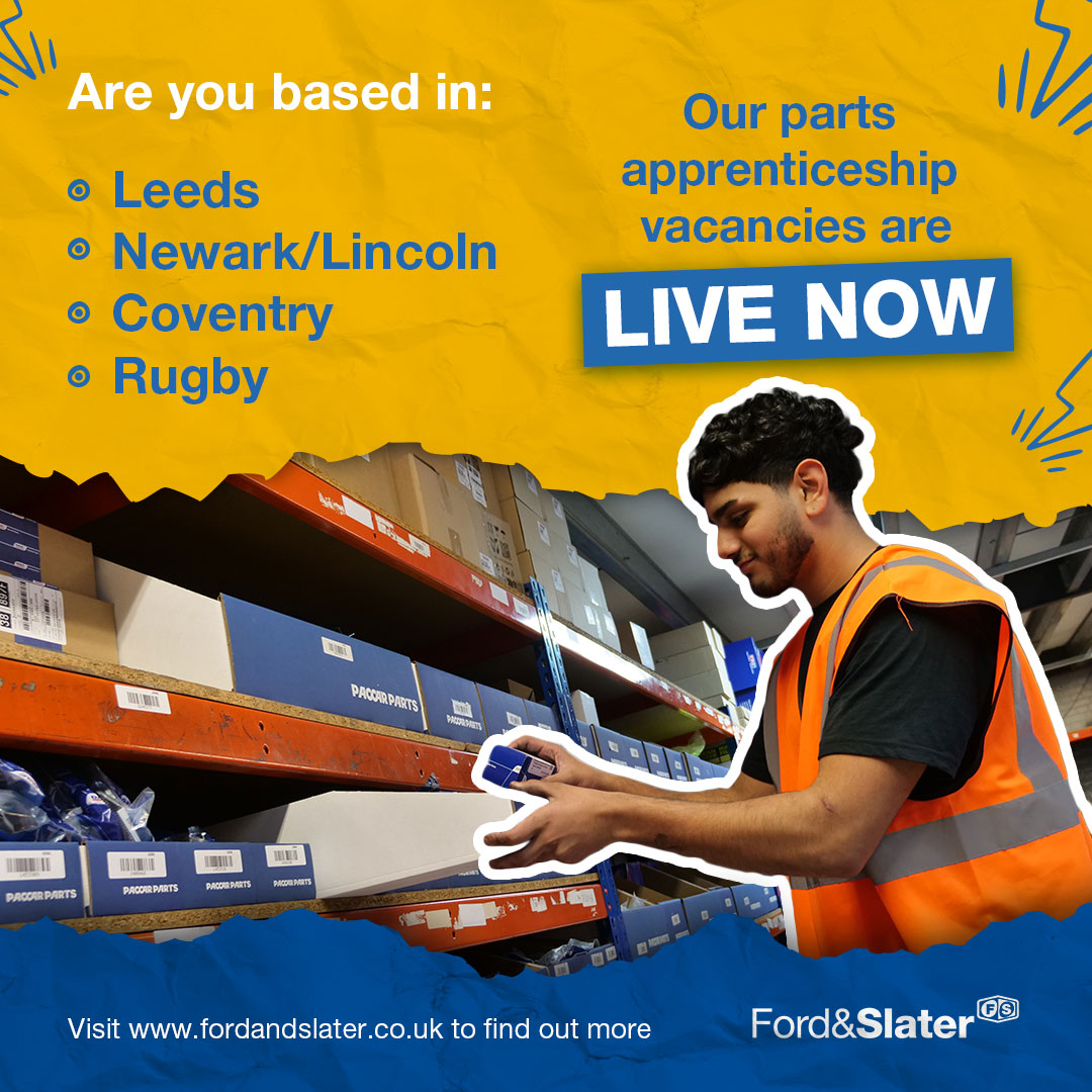 Our parts apprenticeship vacancies are live NOW! 🤩

If you're ready to jumpstart your career, use the following links to apply:

Leeds➡️ loom.ly/HROH2cA 
Lincoln/Newark➡️ loom.ly/F6_-E6Q 
Coventry➡️ loom.ly/cl-wvHs 
Rugby➡️ loom.ly/2lZSle8