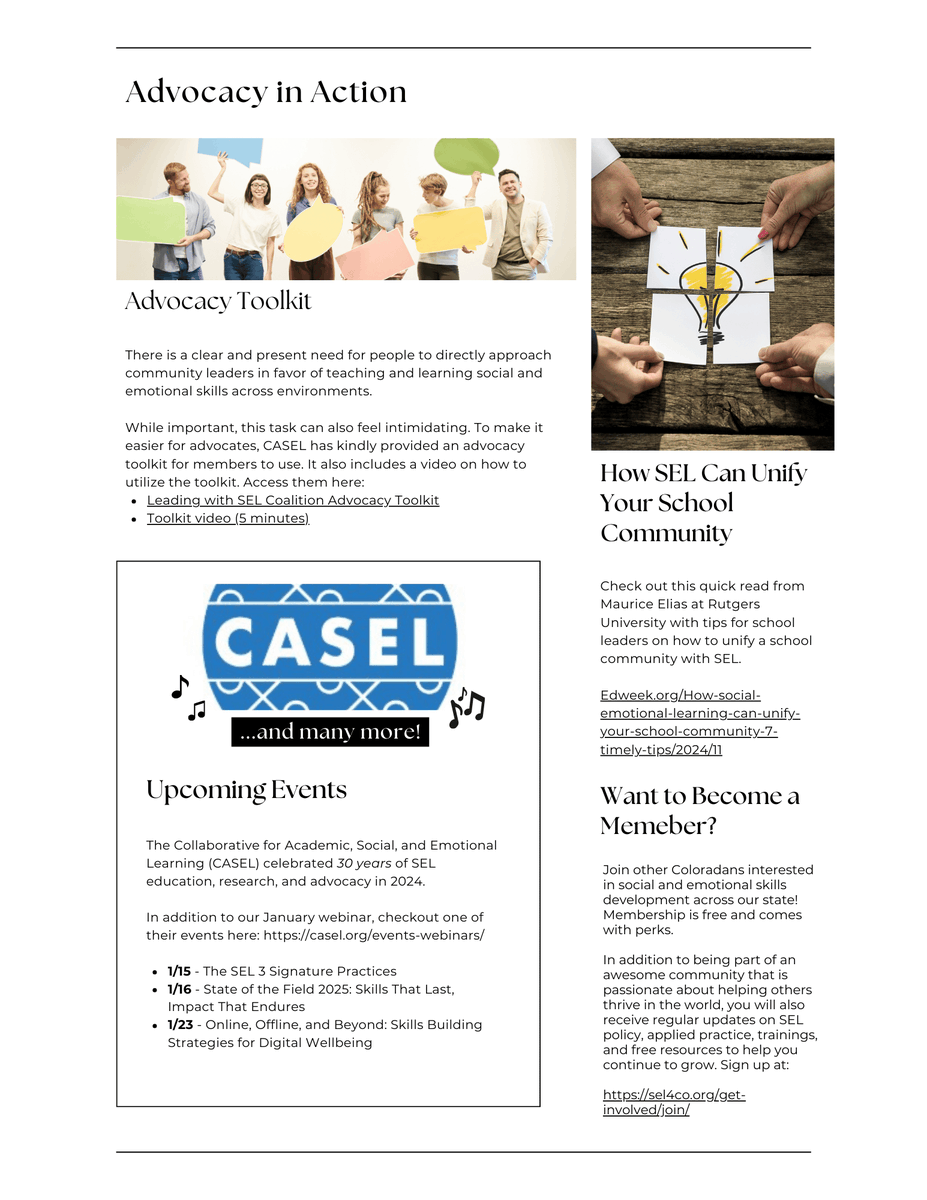 Sel4Co's tweet photo. **Come and Get It!** 2025 Newsletter + Free Webinar 1/13 (Monday) - SEL When You Can't Say 'SEL' https://t.co/IwMd2Lzou9

#sel #SEL4CO #goodlife #peopleskills 
@SEL4USA   @SEL4NC https://t.co/rMVGhE15Mk