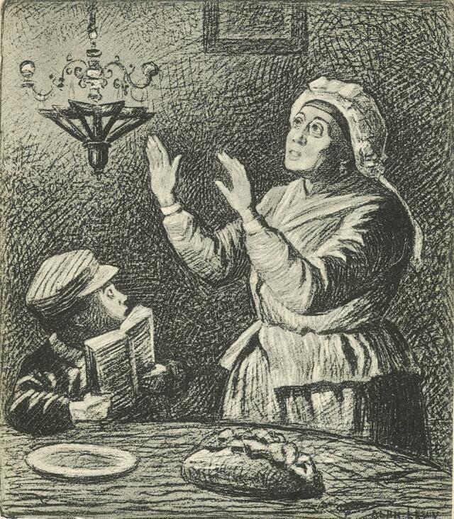 Shabbat shalom 💙 🕯️ 🕯️

Postcard with a reproduction of the lithograph "La Bénédiction des lumières le vendredi soir à l'entrée du sabbat" by Alphonse Lévy, which shows the blessing of the Sabbath lamp. buff.ly/4gFBhw4