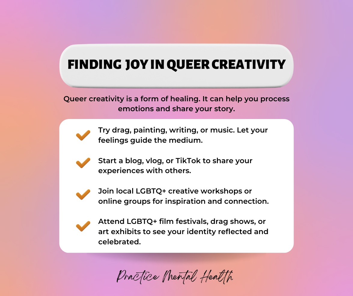 🌈 Embracing creativity can be a powerful tool for LGBTQ individuals in managing mental health. Whether it's through art, writing, music, or any form of expression, creative outlets provide a safe space to explore emotions and tell personal stories. This process promotes self-...
