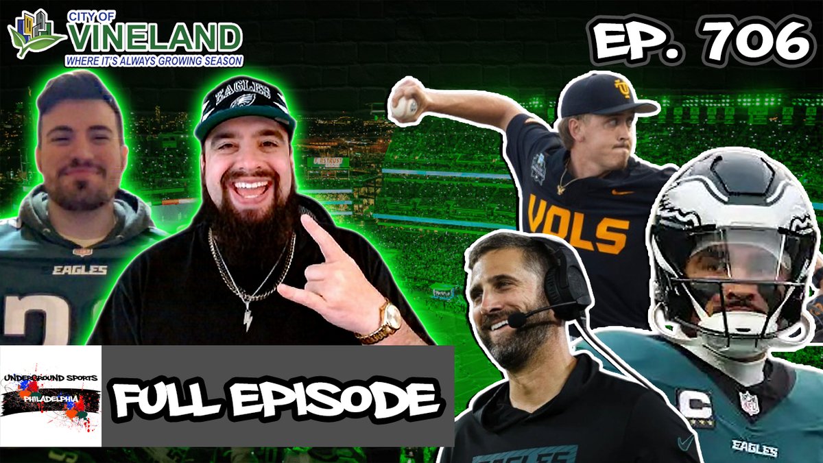 Underground Sports Philadelphia (@undergroundphi) on Twitter photo NEW!
Ep. 706 w/ <a href="/KBizzl311/">Kyle Bennett</a> & <a href="/harrygkrem/">Harrison K</a>
-Eagles ready to host the Packers
-If you haven't enjoyed this Eagles season, we feel BAD for you
-<a href="/aaroncombsbsb/">Aaron Combs</a> joins the show!
-NFL Wild Card Preview
#FlyEaglesFly
Presented by The City of Vineland
LISTEN & SUBSCRIBE: NEW!
Ep. 706 w/ <a href="/KBizzl311/">Kyle Bennett</a> & <a href="/harrygkrem/">Harrison K</a>
-Eagles ready to host the Packers
-If you haven't enjoyed this Eagles season, we feel BAD for you
-<a href="/aaroncombsbsb/">Aaron Combs</a> joins the show!
-NFL Wild Card Preview
#FlyEaglesFly
Presented by The City of Vineland
LISTEN & SUBSCRIBE: