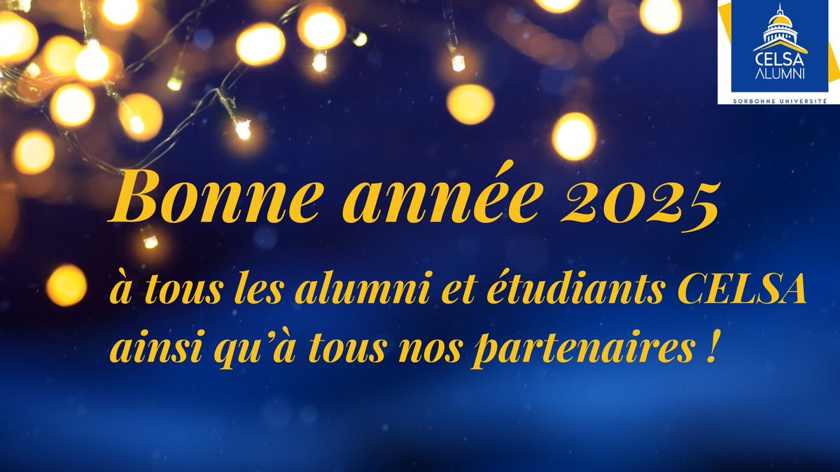 Toute l'équipe #CELSAAlumni vous souhaite une belle année 2025!⏱️C'est aussi l'heure des bonnes résolutions!
🚀Et si cette année,vous vous inspiriez &amp; développiez votre carrière grâce à notre réseau d'Alumni? Activez vite votre profil: celsa-alumni.com/fr/contact (adhésion gratuite)