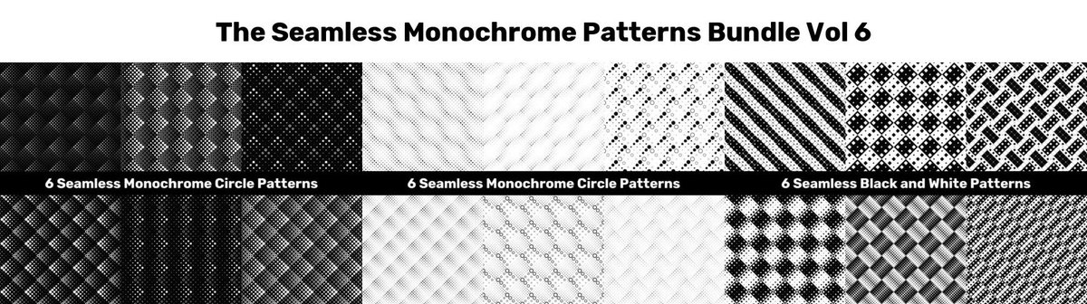 DavidZydd's tweet photo. The Seamless Monochrome Patterns Bundle Vol 6 https://t.co/kTS7JDDk0e This bundle have 600 abstract vector backgrounds. Get this huge bundle for only $9 and save $195! #MonochromeGraphics #HugeDiscount #PatternSale #BlackAndWhitePatterns #VectorPattern #GraphicDesign #seamless https://t.co/LZL6f1w0Gv