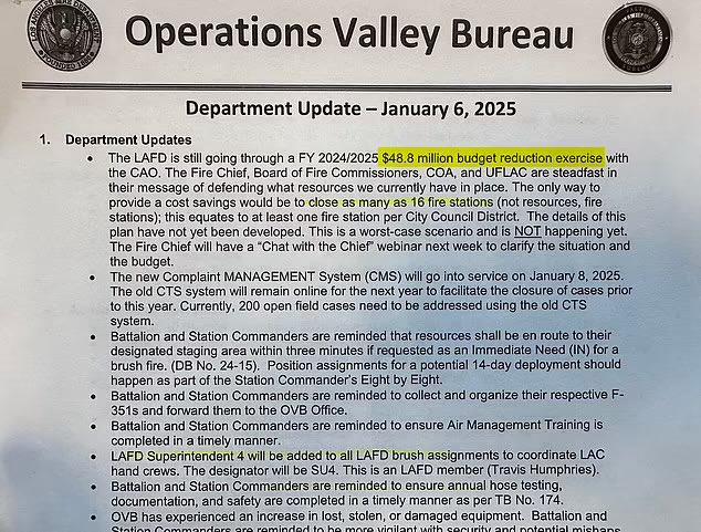 Wow. Leaked memo reveals LA Mayor Karen Bass demanded the fire department cut $48.8 million from their budget just days before the fires broke out!