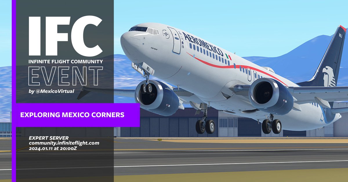 Mexico Virtual invites you to try out the AeroMexico 737 MAX on a short hop from Mexico City to Cancun: community.infiniteflight.com/t/11jan25-2000…
