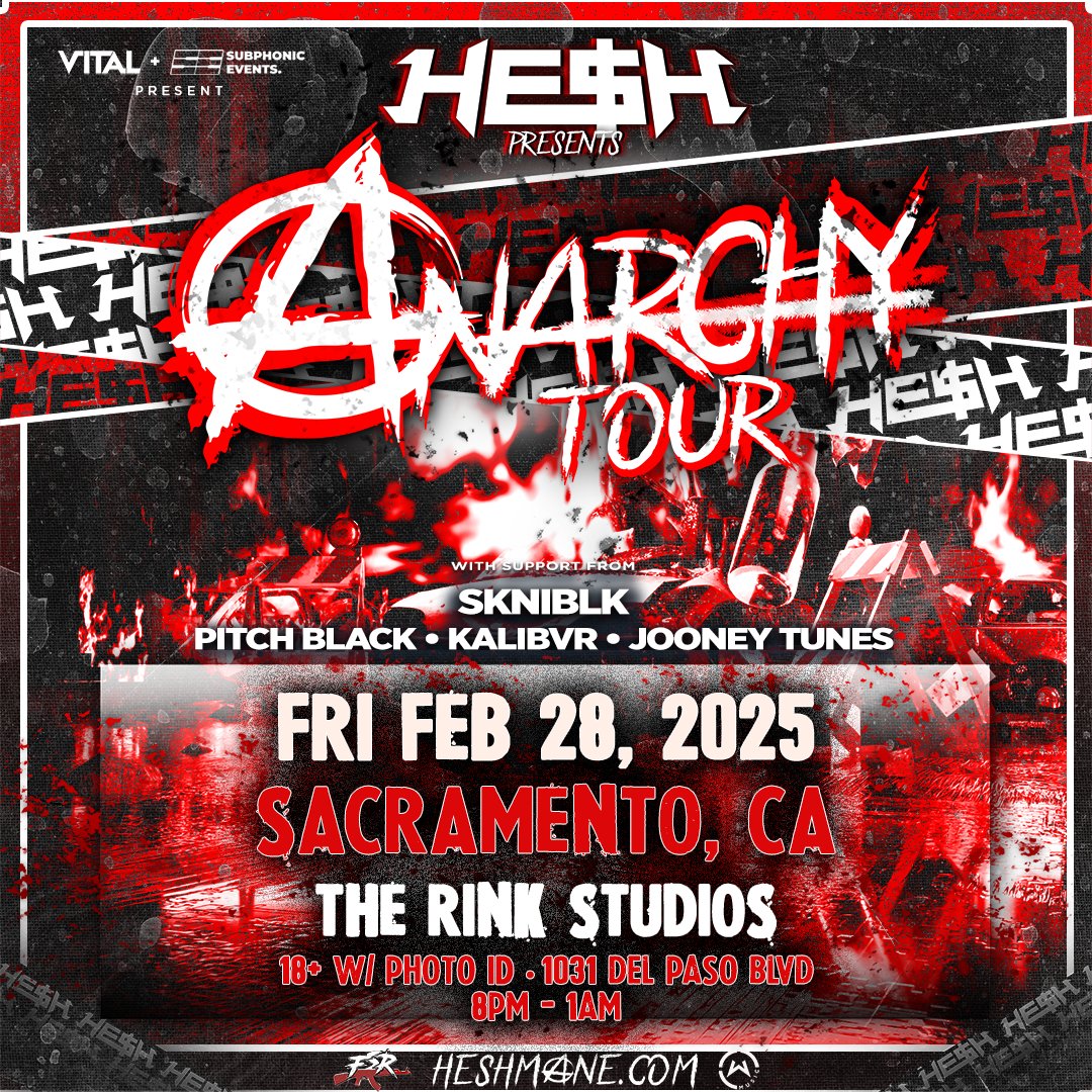 Subphonic Events (@subphonicevents) on Twitter photo BASSHEADS 😈 Brace yourselves for another massive show with <a href="/heshmane/">HE$H | VOYD 2.5 REMIX OUT NOW</a> on Feb. 28th! We've got a killer support lineup w/ <a href="/SKNIBLK/">SKNIBLK</a> <a href="/pitchblackdub/">PITCH BLACK</a> <a href="/kalibvrrr/">kali</a> <a href="/JoshRobinsonn42/">Jooney Tunes💥</a> 👹
Tickets on sale at 12pm:
link.dice.fm/sk3P75R82Pb?sh… BASSHEADS 😈 Brace yourselves for another massive show with <a href="/heshmane/">HE$H | VOYD 2.5 REMIX OUT NOW</a> on Feb. 28th! We've got a killer support lineup w/ <a href="/SKNIBLK/">SKNIBLK</a> <a href="/pitchblackdub/">PITCH BLACK</a> <a href="/kalibvrrr/">kali</a> <a href="/JoshRobinsonn42/">Jooney Tunes💥</a> 👹
Tickets on sale at 12pm:
link.dice.fm/sk3P75R82Pb?sh…