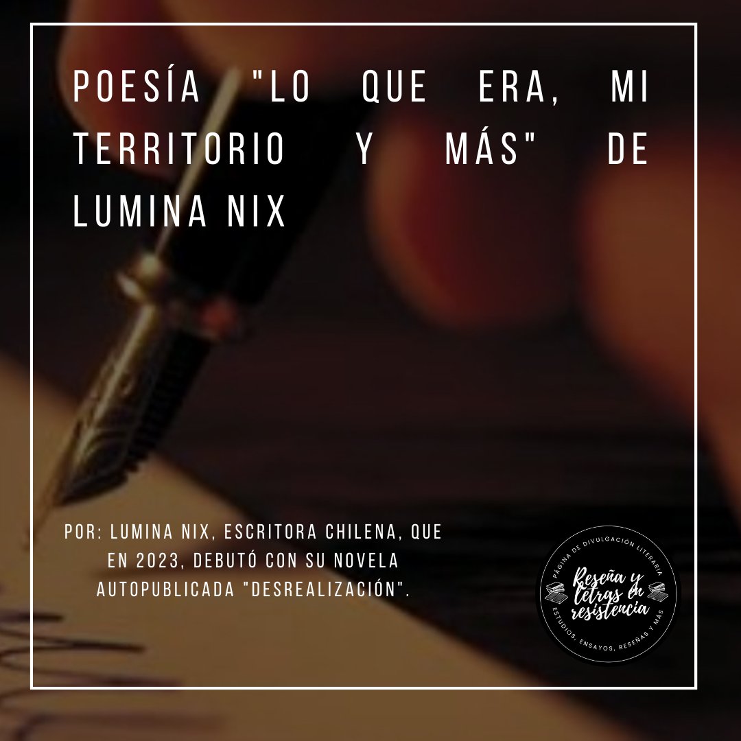 Buenas tardes a todos y todas, les deseamos un gran cierre de semana desde la revista literaria. Hoy tenemos el agrado de compartirles y comunicarles, sobre una nueva colaboración de poesía de la autora Lumina Nix.

Pueden encontrar toda la información en nuestro sitio web.