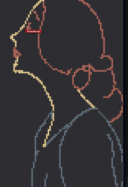 scofieldmon's tweet photo. Hello, this is my day 251 on @basepaint_xyz. Today, a very clear artistic direction has been proposed from the start of the canvas. Perhaps it's not a very impressive individual contribution, but my contribution at this point makes me happy. https://t.co/i0VJoOp4n8