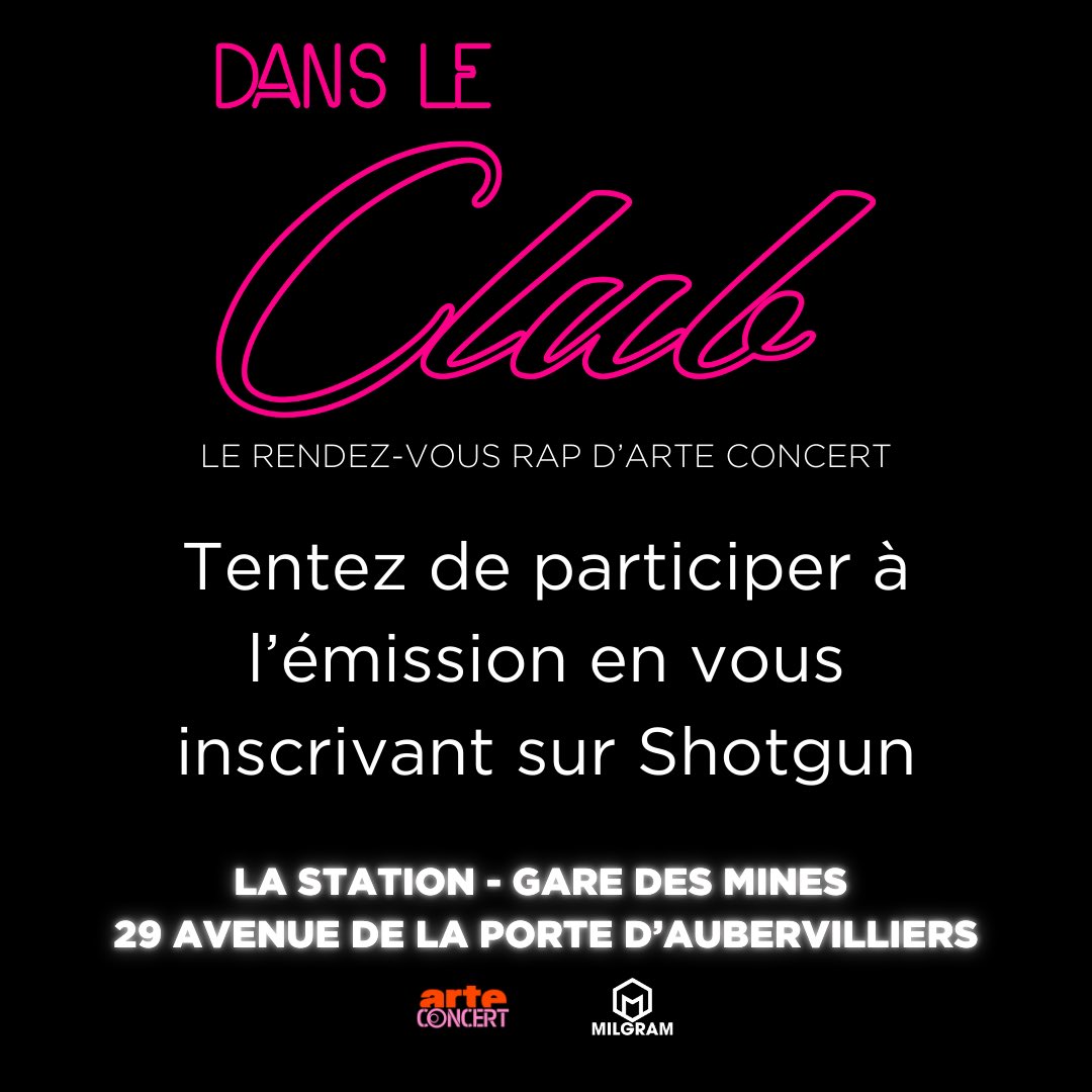 Weeyyy le 16 janvier concert sur Arte ! Viens si t’es un OG