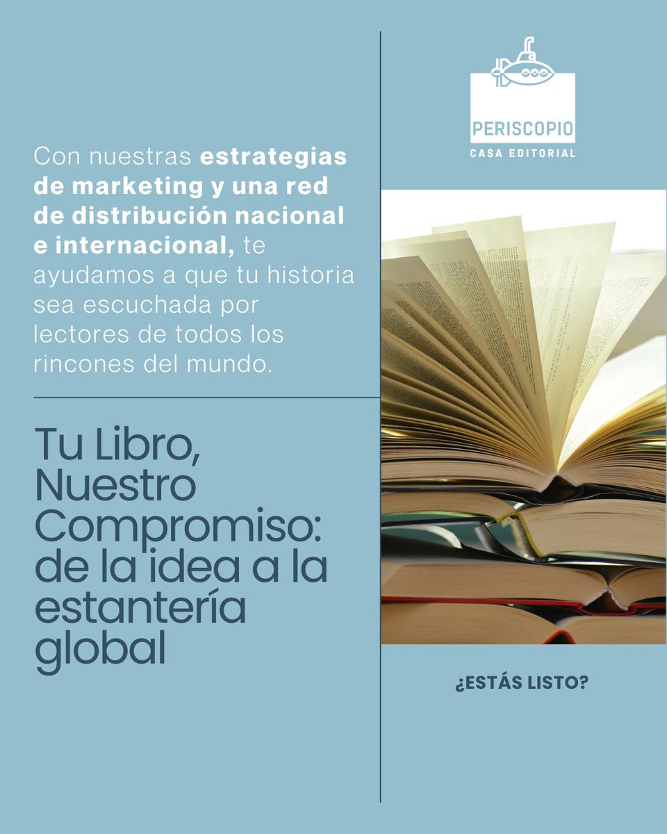 Tu libro tiene un potencial inmenso, y nosotros sabemos cómo hacerlo crecer. Con un enfoque personalizado en marketing y distribución a nivel nacional e internacional, te ayudamos a posicionarte como autor en el mercado y a hacer que tu historia llegue más lejos