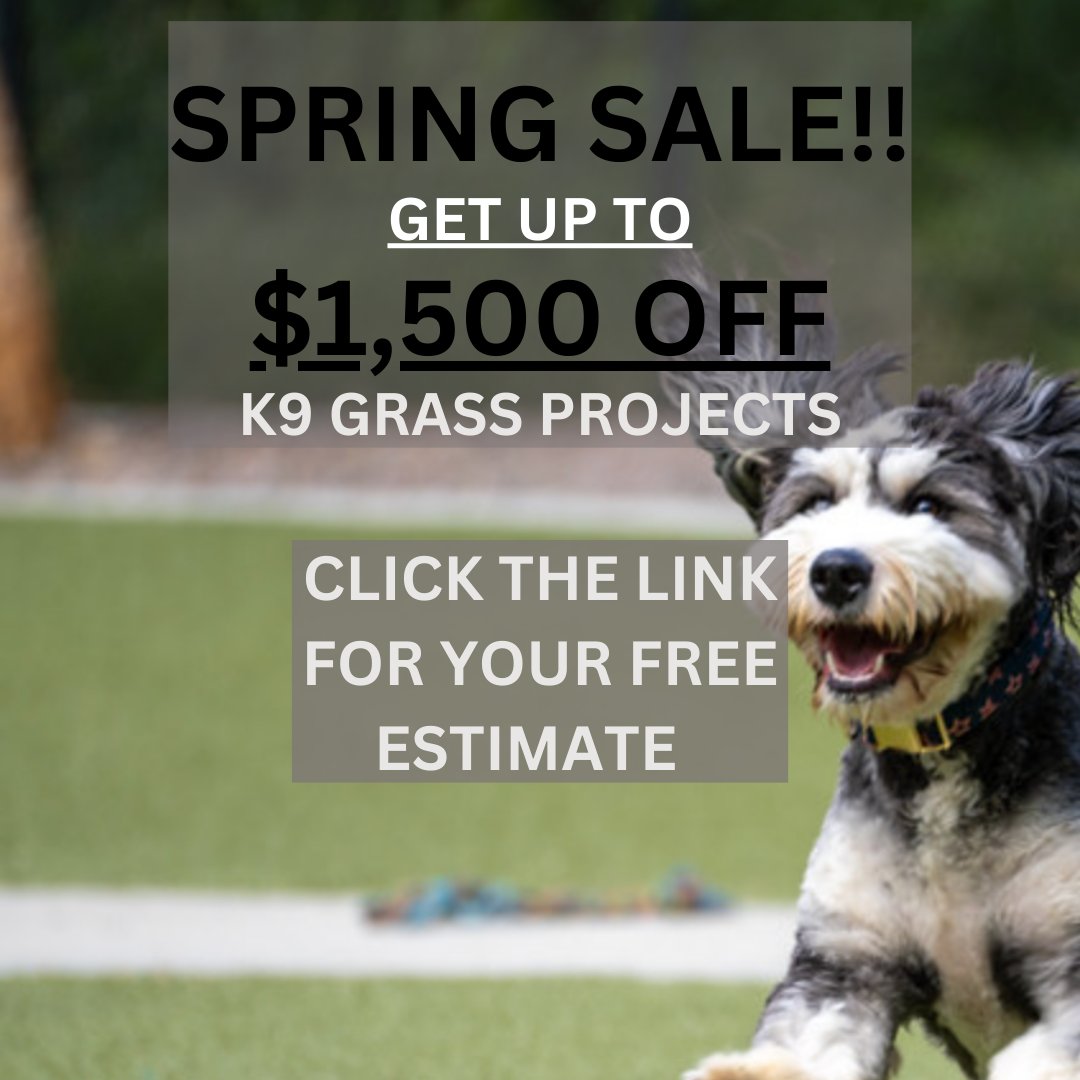 Now is the time to get your perfect synthetic lawn. This season save up to $1,500 off K9 Grass Projects. Click the link to learn more foreverlawnps.com/contact