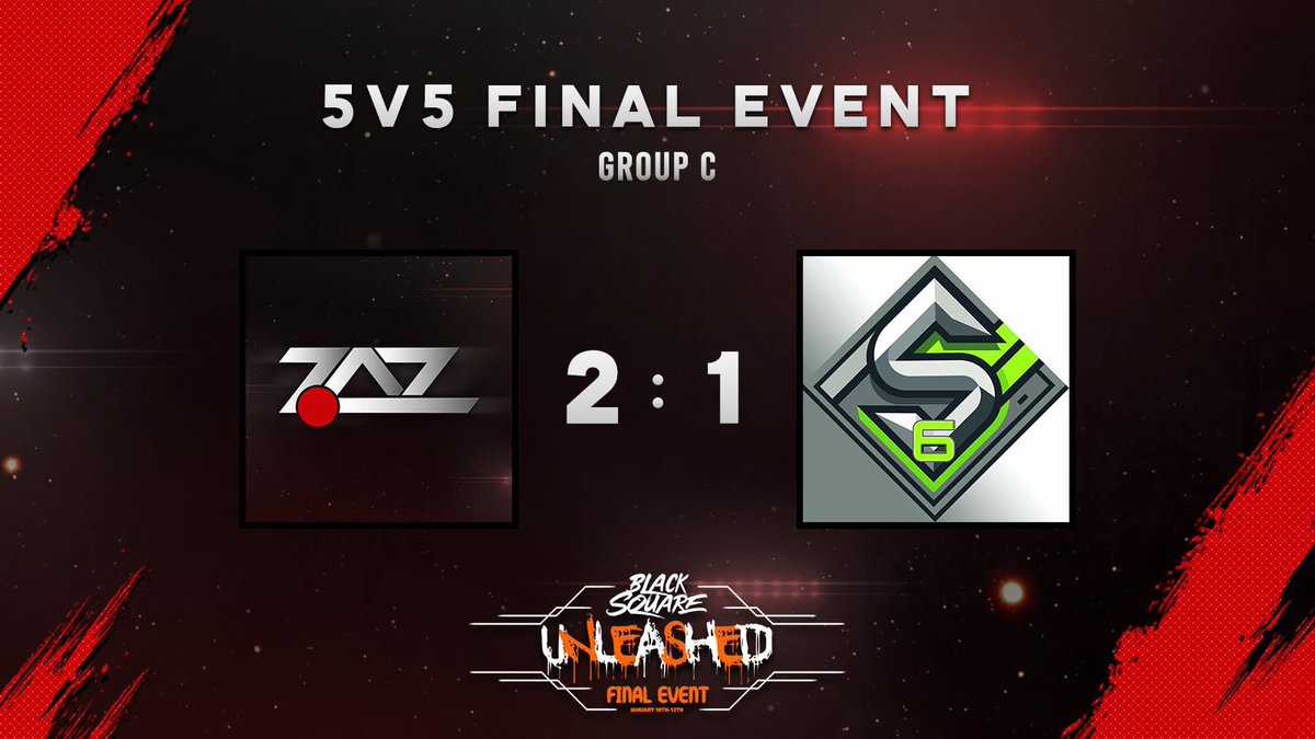 Gruppenphase Match 3 ~ <a href="/BlackSquareGG/">BlackSquareGG</a> Unleashed Final 
 
2:1 vs <a href="/Sinister6eSport/">Sinister6eSport</a> 

Somit beenden wir den Freitag mit 2 Siegen und 1 Niederlage. GG‘s an unsere Gegner! Wir sehen uns morgen um 14 Uhr! 

#ZoAzMVPeace #sQUnleashed