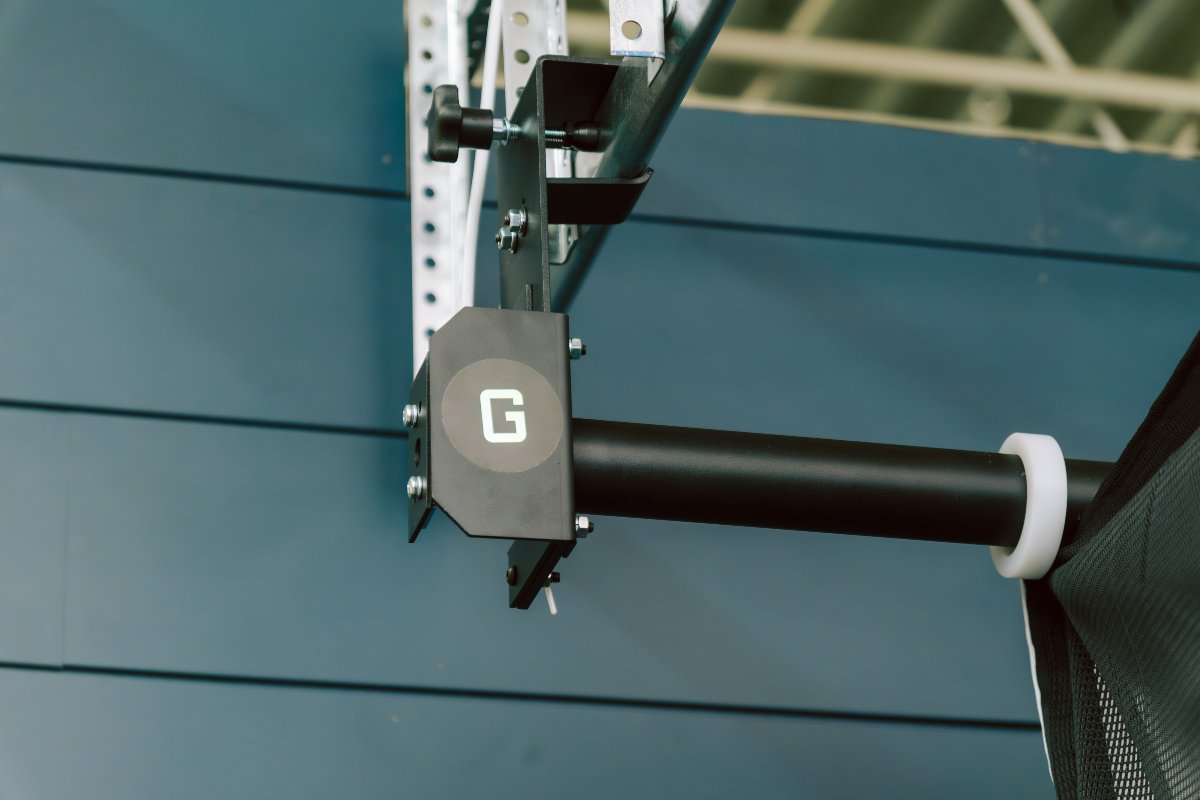 ⛳🏀⚽ Meet G-TRAK: the ultimate multisport retractable screen system that transforms your garage into a practice and play zone! Simply attach it to your garage door rails, lower it when you’re ready to play, and roll it up for easy storage when you're done. No permanent