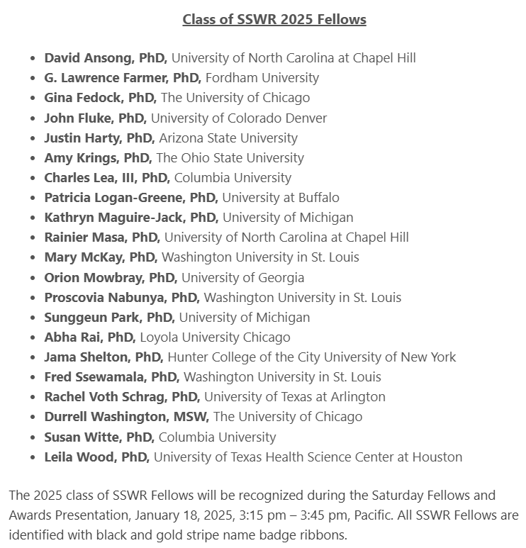 Jonathan Singer 🎙️ (@socworkpodcast) on Twitter photo Congratulations to this fabulous group of social work researchers still on X who are being inducted as <a href="/SSWRorg/">SSWR</a> #SSWR2025 Fellows next week. <a href="/amykrings/">Amy Krings</a> <a href="/PagingDrJama/">Jama Shelton (@pagingdrjama.bsky.social)</a> <a href="/JustinSHarty/">Justin Harty</a> <a href="/drabharai1/">Dr. abha rai</a> <a href="/omowbray/">Orion Mowbray</a> <a href="/builtfoesuccess/">Dr. Durrell Malik Washington Sr.</a> sswr.org/awards/society… #SocialWork Congratulations to this fabulous group of social work researchers still on X who are being inducted as <a href="/SSWRorg/">SSWR</a> #SSWR2025 Fellows next week. <a href="/amykrings/">Amy Krings</a> <a href="/PagingDrJama/">Jama Shelton (@pagingdrjama.bsky.social)</a> <a href="/JustinSHarty/">Justin Harty</a> <a href="/drabharai1/">Dr. abha rai</a> <a href="/omowbray/">Orion Mowbray</a> <a href="/builtfoesuccess/">Dr. Durrell Malik Washington Sr.</a> sswr.org/awards/society… #SocialWork