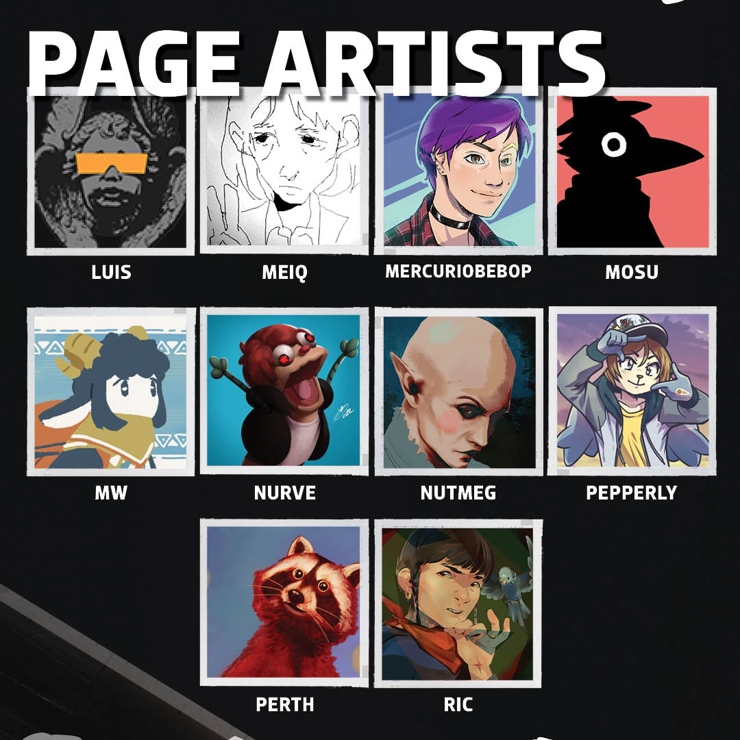 delysiumzine's tweet image. 🫁 PAGE ARTISTS (2/3)
Luis | @winteursbirdd | @MercurioBebop | Mosu | @Souyuu221 | @Nurve26 | @nuggetnol | Pepperly | @pw_nch | Ric