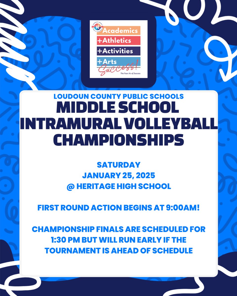 The LCPS Middle School Intramural Volleyball Championships are almost here!