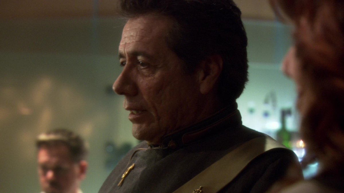 DHPLover's tweet photo. #OTD in 2005:
Bill: “Madam President, good evening.”
Laura: “I thought you hated these things.”
Bill: “It’s Colonial Day, where else would I be? I’m a patriot.”
Laura: “You really are, aren’t you?”
#BSG #BattlestarGalactica #ColonialDay https://t.co/oZlxexqtM3
