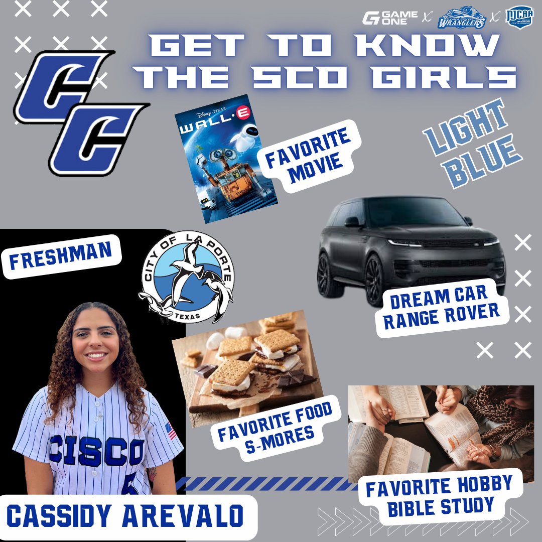 Get to know Freshman, Cassidy Arevalo from La Porte, Tx!
First day of practice for NJCAA is in the books, which means another day closer to Gameday!

#ScoGirlSB #WranglerUp
#1Step