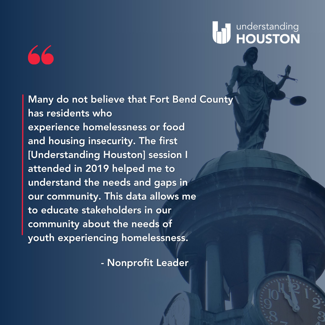 Understanding Houston helped this nonprofit leader advocate for their community. Through data, they've educated stakeholders &amp; advocated for youth experiencing housing insecurity. That's the power of data-informed action. 💡

#UnderstandingHouston #DataForImpact