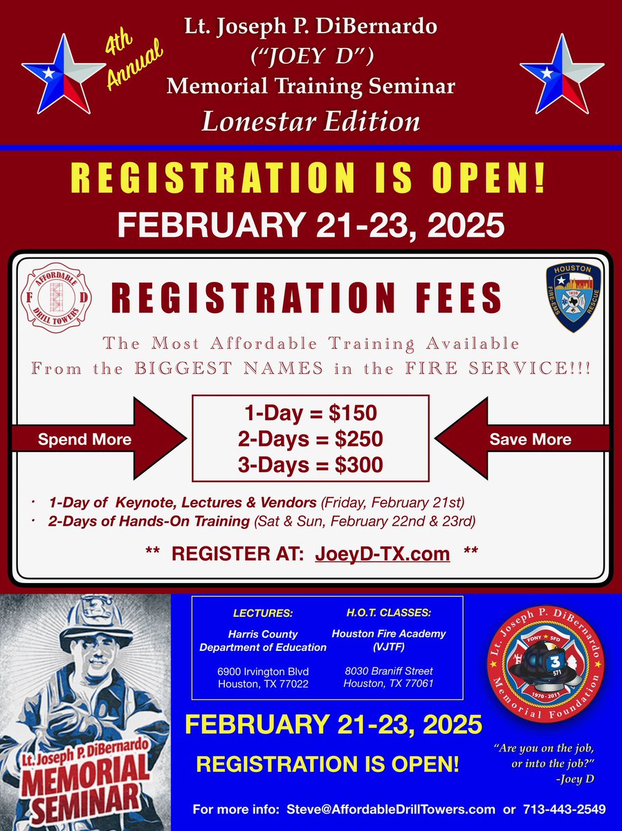 Join us February 21-23, 2025 in Houston for the Joey D “Lone Star Edition” joeyd-tx.com joeydfoundation.org