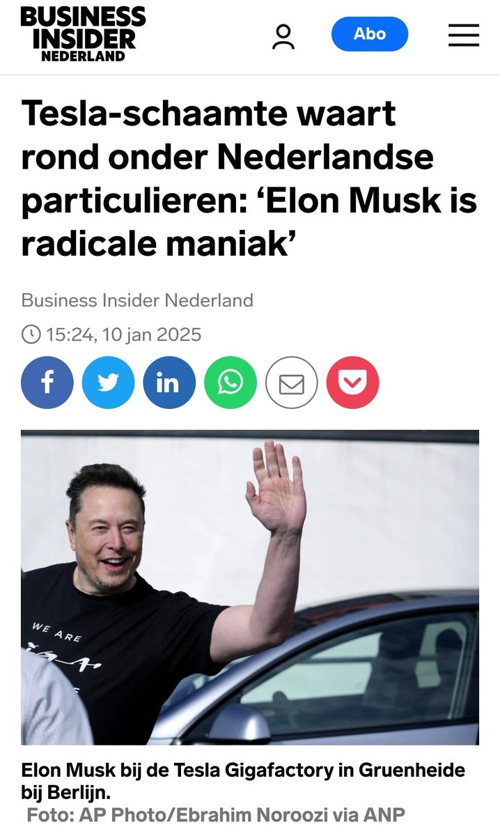 Ik zou me ook kapotschamen, genoeg elektrische merken.

Elon is een radicale maniak.

businessinsider.nl/tesla-schaamte…
