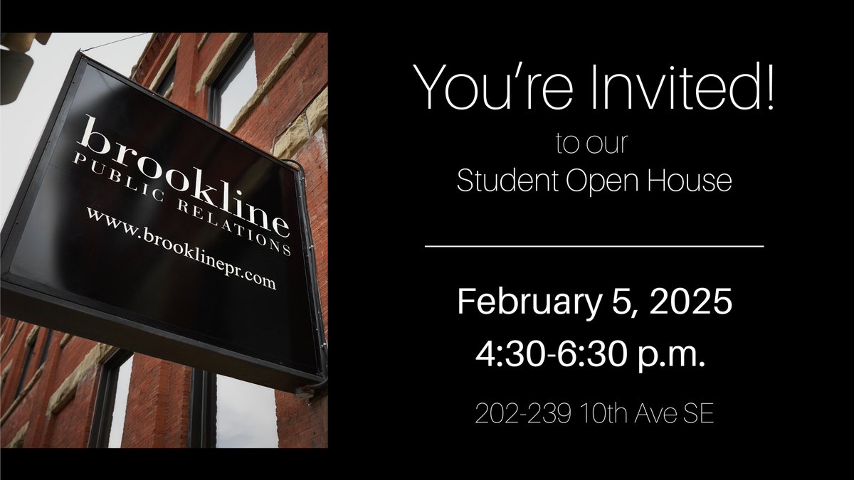 Calling all communications students and recent grads! 📢
Brookline PR is thrilled to invite you to our Student Open House on February 5, 2025! Join us to network, meet the team and have your agency questions answered.

Please RSVP by February 1, 2025 to atheriault@brooklinepr.com