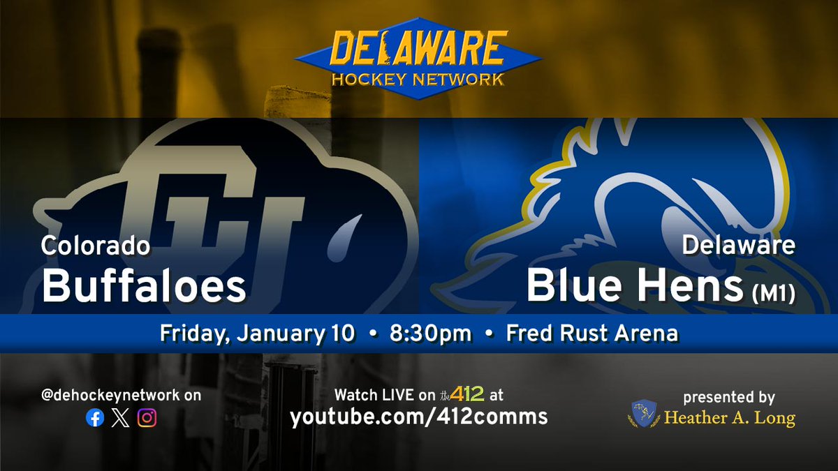 Let's play two!

On tap tonight:
5:45pm: <a href="/SalsIceHockey/">Salesianum Ice Hockey</a> vs. <a href="/boyertownhockey/">Boyertown Hockey</a> 
8:30pm: <a href="/UDHockey/">University of Delaware Ice Hockey</a> vs. <a href="/cubuffshockey/">Colorado Buffaloes Hockey</a> 

Watch LIVE at: youtube.com/412comms