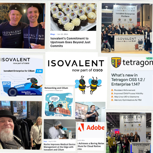 isovalent's tweet image. Flashback of some incredible milestones from 2024! 🚀

🤝 Our BIG Cisco announcement—Better Together!
📍 Represented at KubeCon 🇫🇷 +  🇺🇸
🏆 Launched the Lab Champions program
📚 Released a must-read Kubernetes book- Nico Vibert 
&amp;amp; more!
Blog posts here: isovalent.site/3WhY8ph