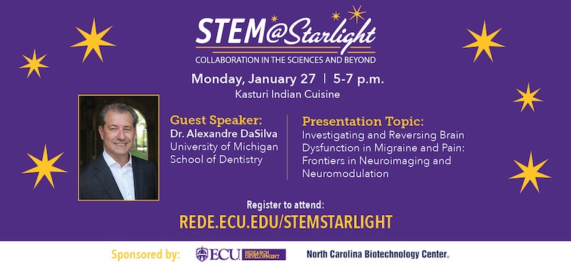ECU Research (@ecuresearch) on Twitter photo 🗓 Join us for the first STEM@Starlight of the year on Mon., Jan. 27, 5-7PM at Kasturi Indian Cuisine. STEM@Starlight is funded by <a href="/ncbiotech/">NCBiotech #NCLifeSciences</a>. The event is open to the public.
🔗 Register to attend: rede.ecu.edu/stemstarlight 🗓 Join us for the first STEM@Starlight of the year on Mon., Jan. 27, 5-7PM at Kasturi Indian Cuisine. STEM@Starlight is funded by <a href="/ncbiotech/">NCBiotech #NCLifeSciences</a>. The event is open to the public.
🔗 Register to attend: rede.ecu.edu/stemstarlight