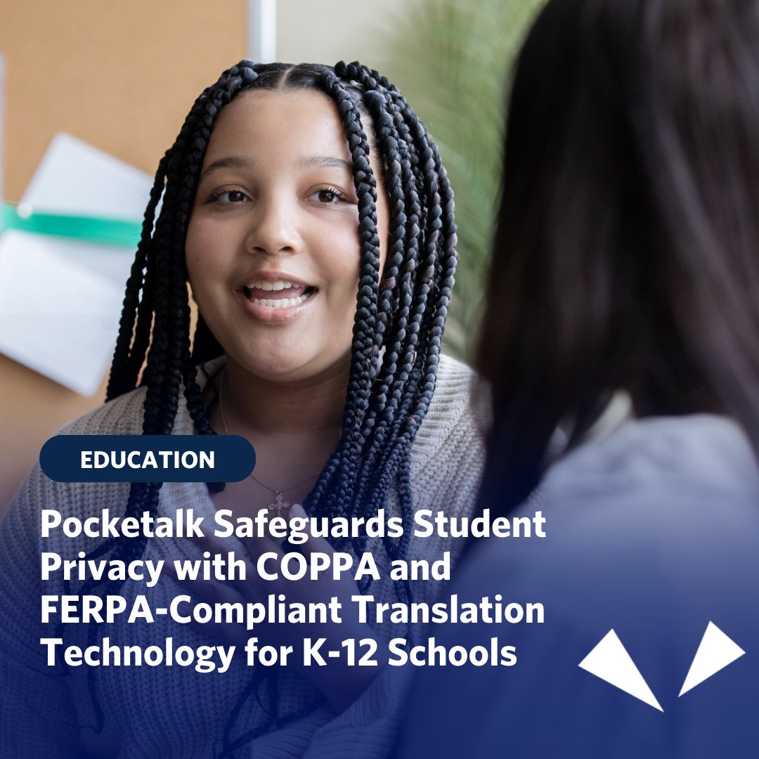We're proud to support K-12 schools with COPPA and FERPA-compliant translation technology. Interested in learning more? Visit our website at pocketalk.com