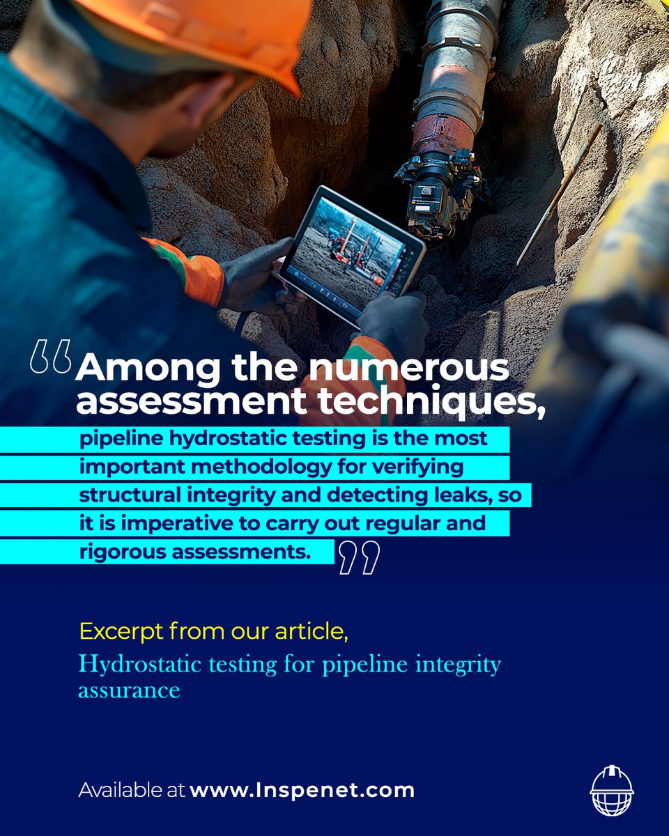 Inspenetnetwork's tweet image. 🔍 Pipeline Integrity Matters!

#Hydrostatic testing is key to ensuring pipelines are leak-free and structurally sound. 💧🔧 Regular assessments are essential for safety and reliability in critical infrastructure. #PipelineSafety #HydrostaticTesting #Engineering #Infrastructure…