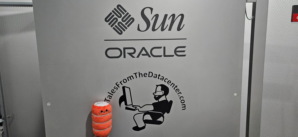 #FF looks like DeeBee felt sad that I  decommission my X2 exadata, and decided to add some art to my server cabinet! On the better news, the Exadata X11 is now out!

#Shenanigans