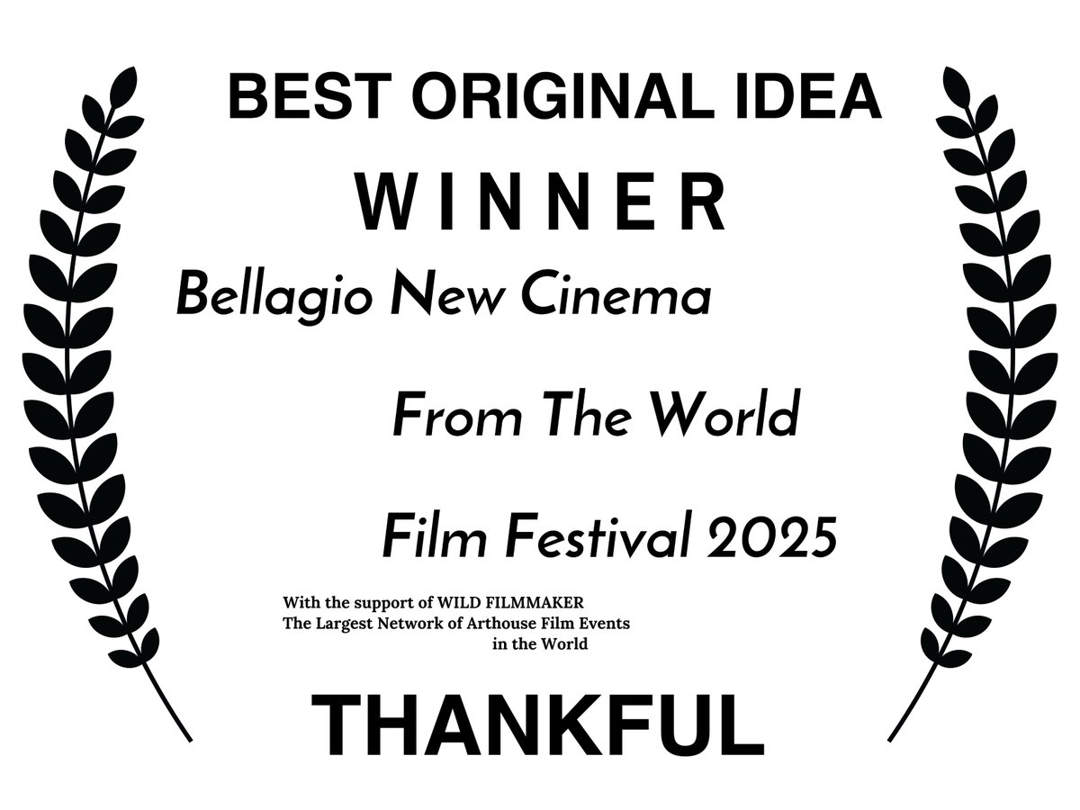 Earnest_Diaz's tweet photo. 🚨!AMAZING NEWS!🚨
               everyone
#Bellagio, #Como, #Italy 

Thankful has achieved 3 awards! 

Thank you #bellagioncwff #wildfilmmaker all judges and everyone involved!

🥂 https://t.co/eVyfdXZ6w3