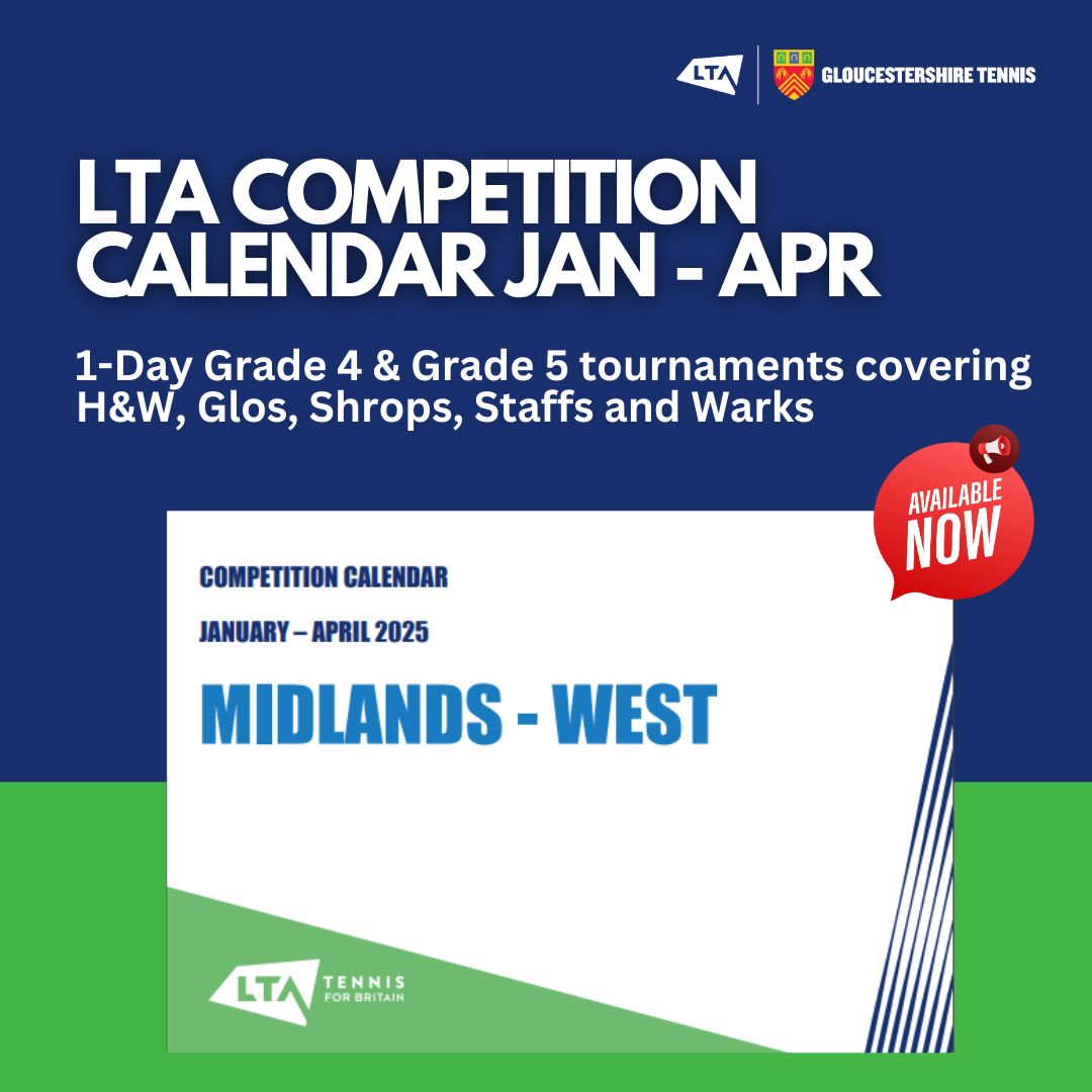 LTA Competition Calendar - Jan to April 2025

The LTA have recently updated their competition calendars for 1-day Grade 4 &amp; 5 Tournaments.

👉 lta.org.uk/compete/junior…