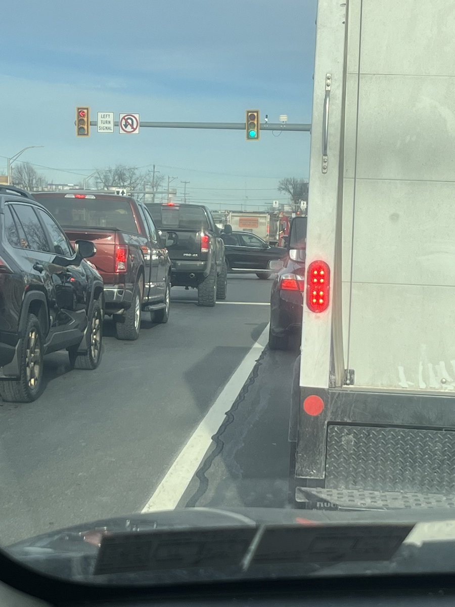 Greg_Davis1979's tweet photo. @BristolTwpPA we ever gonna fix the turnpike off ramp onto 13? 2 years of construction to make the intersection 1000 times worse. It goes whole cycles with the same cars sitting in the middle of the intersection. Was better before years of construction https://t.co/1ItGAifmTt