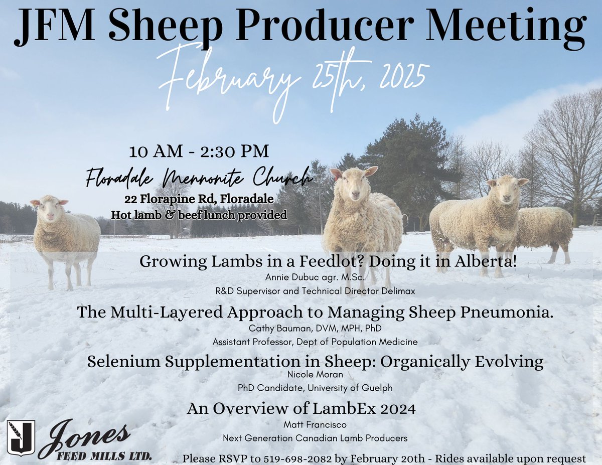 Don't forget to RSVP for our Sheep Producer Meeting!